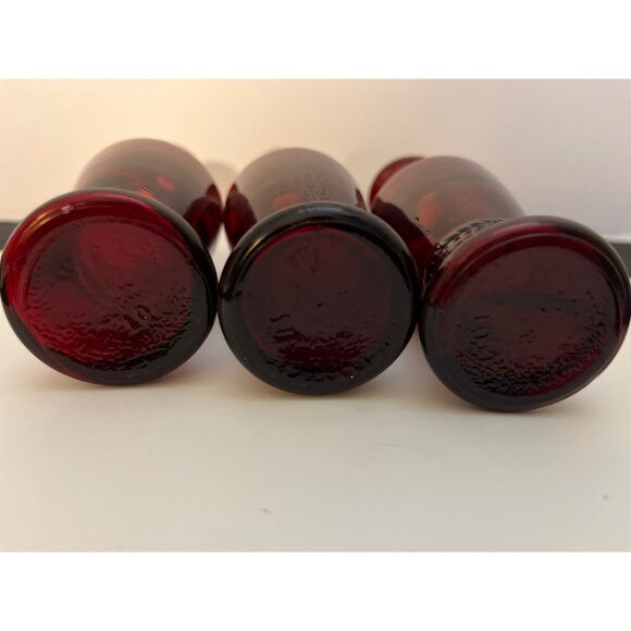 Wheaton Ruby Red Glass Bud Vases Set of 3  5 3/4” high - Picture 4 of 5
